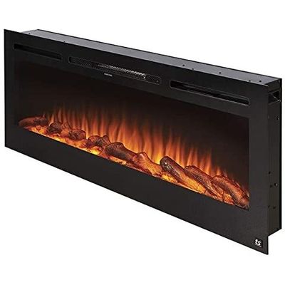 Heating Function Decor Flame 3D Electric Linear Fireplace Stove Customized Logo Acceptable