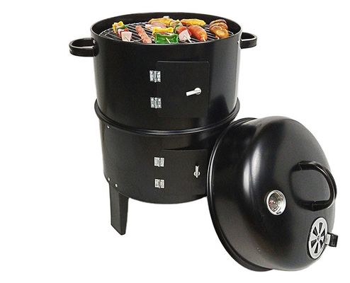 3 in 1 Outdoor Portable Charcoal BBQ Grill Smoker with Metal/Cold Rolled Steel