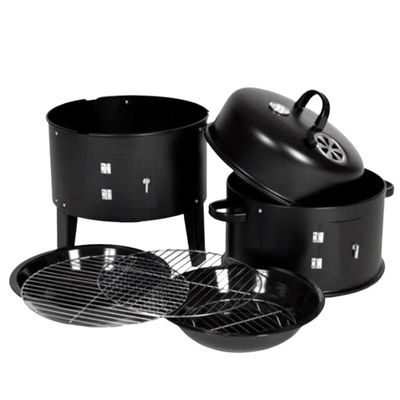 3 in 1 Outdoor Portable Charcoal BBQ Grill Smoker with Metal/Cold Rolled Steel