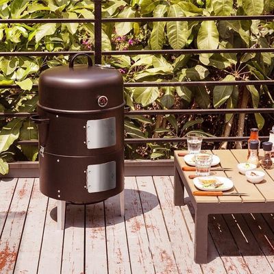 3 in 1 Outdoor Portable Charcoal BBQ Grill Smoker with Metal/Cold Rolled Steel